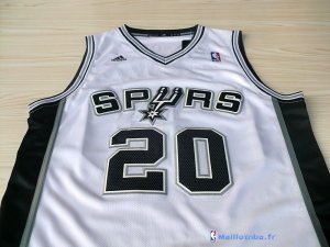 Maillot NBA Pas Cher San Antonio Spurs Manu Ginóbili 20 Blanc