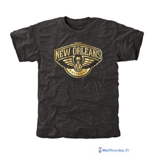 T-Shirt NBA Pas Cher New Orleans Pelicans Noir Or