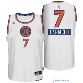 Maillot NBA Pas Cher Noël New York Knicks Carmelo 7 Blanc