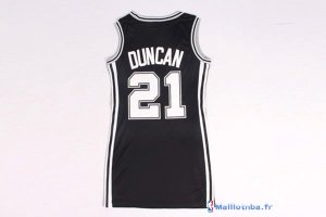 Maillot NBA Pas Cher San Antonio Spurs Femme Tim Duncan 21 Noir