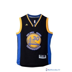 Maillot NBA Pas Cher Golden State Warriors Stephen Curry 30 Noir Jaune