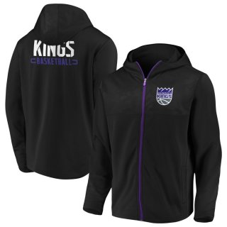 Sacramento Kings Fanatics Branded Black Iconic Defender Mission Performance Primary Logo Full-Zip Hoodie