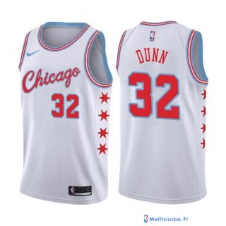 Maillot NBA Pas Cher Chicago Bulls Kris Dunn 32 Nike Blanc Ville 2017/18