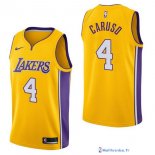 Maillot NBA Pas Cher Los Angeles Lakers Alex Caruso 4 Jaune Icon 2017/18