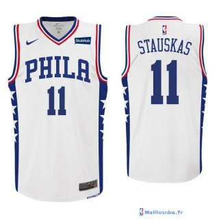 Maillot NBA Pas Cher Philadelphia Sixers Nik Stauskas 11 Blanc 2017/18