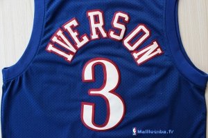 Maillot NBA Pas Cher Philadelphia Sixers Allen Iverson 3 10 Anniversaire Bleu