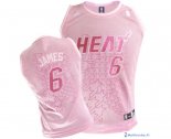 Maillot NBA Pas Cher Miami Heat Femme LeBron James 6 Rose