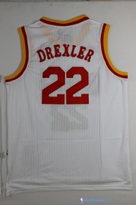 Maillot NBA Pas Cher Houston Rockets Clyde Drexler 22 Retro Blanc