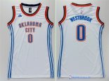 Maillot NBA Pas Cher Oklahoma City Thunder Femme Russell Westbrook 0 Blanc