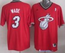 Maillot NBA Pas Cher Noël Miami Heat Rouge Wade 3