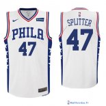 Maillot NBA Pas Cher Philadelphia Sixers Tiago Splitter 47 Blanc 2017/18