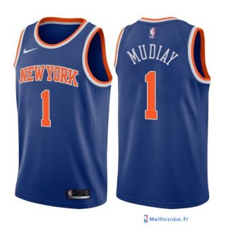 Maillot NBA Pas Cher New York Knicks Emmanuel Mudiay 1 Bleu Icon 2017/18