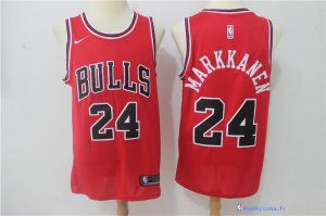 Maillot NBA Pas Cher Chicago Bulls Lauri Markkanen 24 Rouge Icon 2017/18