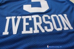 Maillot NBA Pas Cher Philadelphia Sixers Allen Iverson 3 Retro Bleu Rouge