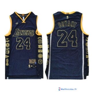 Maillot NBA Pas Cher Los Angeles Lakers 2016 Kobe Bryant 24 Noir Serpentina