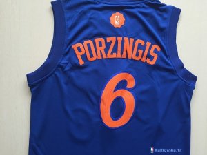 Maillot NBA Pas Cher Noël New York Knicks Kristaps Porzingis 6 Bleu