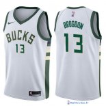 Maillot NBA Pas Cher Milwaukee Bucks Malcolm Brogdon 13 Blanc Association 2017/18