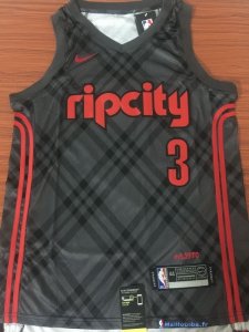 Maillot NBA Pas Cher Portland Trail Blazers C.J. McCollum 3 Nike Noir Ville 2017/18