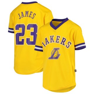 Los Angeles Lakers LeBron James Gold Fashion Player V-Neck T-Shirt