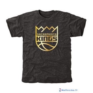 T-Shirt NBA Pas Cher Sacramento Kings Noir Or