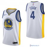 Maillot NBA Pas Cher Golden State Warriors Quinn Cook 4 Blanc Association 2017/18