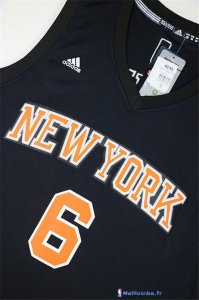 Maillot NBA Pas Cher New York Knicks Kristaps Porzingis 6 Noir Orange