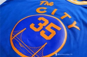 Maillot NBA Pas Cher Golden State Warriors Kevin Durant 35 City Bleu