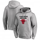 Chicago Bulls Fanatics Branded Gray Primary Logo Pullover Hoodie