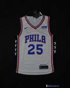 Maillot NBA Pas Cher Philadelphia Sixers Ben Simmons 25 Blanc 2017/18