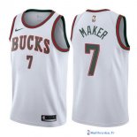 Maillot NBA Pas Cher Milwaukee Bucks Thon Maker 7 Retro Blanc 2017/18