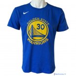 Maillot Manche Courte Golden State Warriors Stephen Curry 30 Nike Bleu