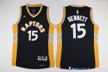 Maillot NBA Pas Cher Toronto Raptors Anthony Bennett 15 Noir Jaune