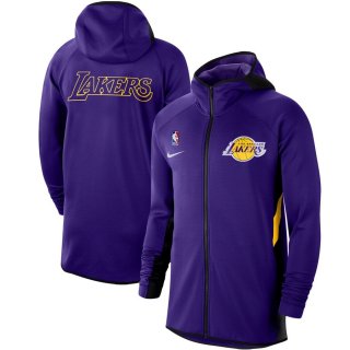 Los Angeles Lakers Nike Purple Authentic Showtime Therma Flex Performance Full-Zip Hoodie