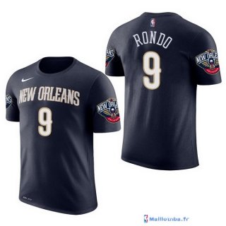 Maillot Manche Courte New Orleans Pelicans Rajon Rondo 9 Marine 2017/18