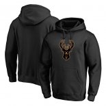 Milwaukee Bucks Fanatics Branded Black Logo Hardwood Pullover Hoodie