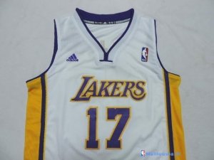 Maillot NBA Pas Cher Los Angeles Lakers Junior Jeremy Lin 17 Blanc