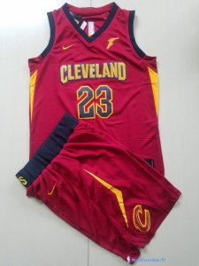 Maillot NBA Pas Cher Cleveland Cavaliers Junior LeBron James 23 Ensemble Complet Rouge 2017/18