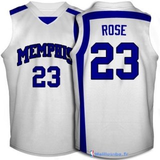 Maillot NCAA Pas Cher Memphis Derrick Rose 23 Blanc