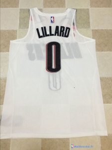 Maillot NBA Pas Cher Portland Trail Blazers Damian Lillard 0 Todo Blanc 2017/18