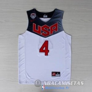 Maillot NBA Pas Cher USA 2014 Curry 4 Blanc