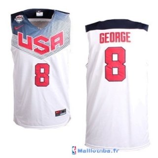 Maillot NBA Pas Cher USA 2014 George 8 Blanc