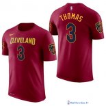 Maillot Manche Courte Cleveland Cavaliers Isaiah Thomas 3 Rouge 2017/18