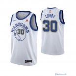 Maillot NBA Pas Cher Golden State Warriors Stephen Curry 30 Retro Blanc 2017/18