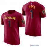 Maillot Manche Courte Cleveland Cavaliers Derrick Rose 1 Rouge 2017/18