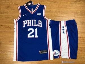 Pantalon NBA Pas Cher Philadelphia Sixers Nike Bleu