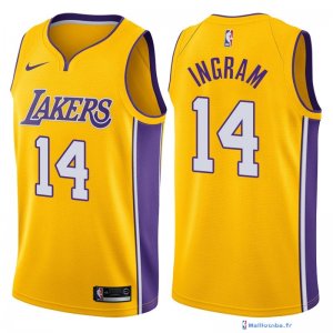 Maillot NBA Pas Cher Los Angeles Lakers Brandon Ingram 14 Jaune Icon 2017/18