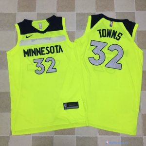 Maillot NBA Pas Cher Minnesota Timberwolves Karl Anthony Towns 32 Vert Statement 2017/18