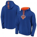 New York Knicks Fanatics Branded BlueOrange Iconic Defender Performance Primary Logo Pullover Hoodie
