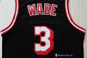 Maillot NBA Pas Cher Miami Heat Dwyane Wade 3 Retro Noir