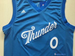 Maillot NBA Pas Cher Noël Oklahoma City Thunder Russell Westbrook 0 Bleu